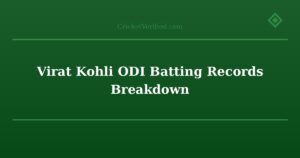 Virat Kohli ODI Batting Records Breakdown