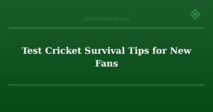 Test Cricket Survival Tips for New Fans