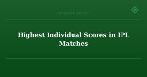Highest Individual Scores in IPL Matches